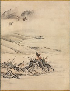 Flowers and Birds in a Spring Landscape by Kano Motonobu