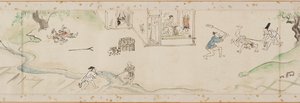 Miracles performed by the bodhisattva Jizo copy of a section of a handscroll, Edo period
