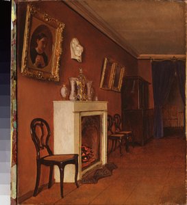 Interior with a Fireplace by Kapiton Alekseevich Zelentsov