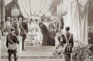Burial of Emperor Alexander III in the Sts Peter and Paul Cathedral in St Petersburg, 1894 by Karel Brozh