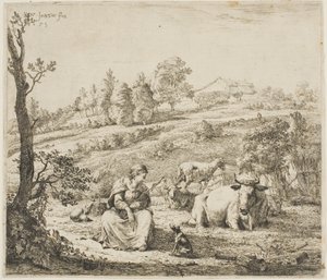 A Shepherdess Speaking to Her Dog by Karel Dujardin