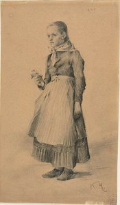 Girl in Peasant Dress (recto); Sheet of Sketches: Women and Girls (verso)