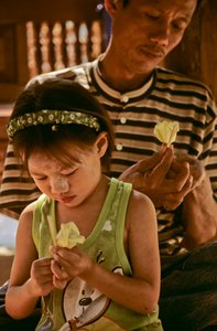 HIV Positive Father and Daughter Making Paper Flowers, 2002