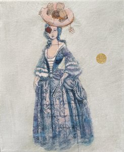 Whimsical Blue Rococo Lady