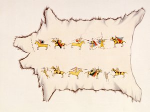 Hidatsa Buffalo Robe by Karl Bodmer