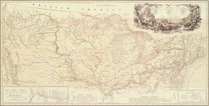 Map to Illustrate the Route of Prince Maximilian of Wied in the Interior of North America from Boston to the Upper Missouri by Karl Bodmer