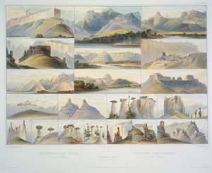 Remarkable Hills on the Upper Missouri by Karl Bodmer