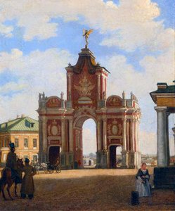 The Red Gate in Moscow, 1844 by Karl Fridrikh Petrovich Bodri