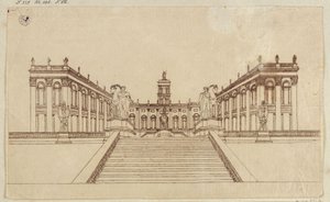 View of the Capitol Square in Rome by Karl Friedrich Schinkel