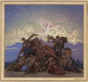 Berlin. Old Museum at Lustgarten. Design for the Mural "Mourning at the Tumulus" by Karl Friedrich Schinkel