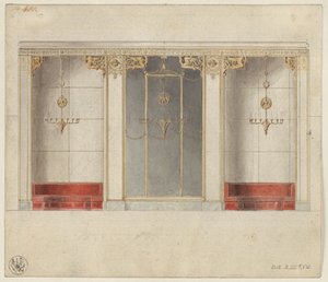 Berlin, Wilhelmstraße 102. Palace of Prince Albrecht of Prussia, Design for the Marble Hall by Karl Friedrich Schinkel