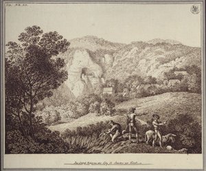 The Castle Lueg or Predjama 12 Hours from Trieste by Karl Friedrich Schinkel