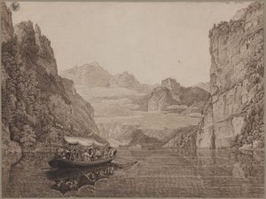 A Boat Trip on the Königssee near Berchtesgaden (with Karl Friedrich Schinkel and his wife Susanne Schinkel, née Berger) by Karl Friedrich Schinkel