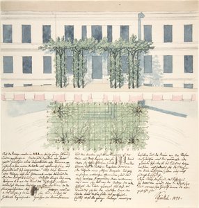 Elevation and Plan of the Façade of a Building by Karl Friedrich Schinkel