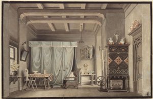 Faust. Drama by Johann Wolfgang von Goethe. Design for a decoration. Gretchen