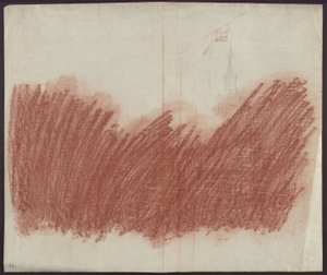 Flat Application of Red Chalk for Tracing the Representation on Recto
