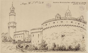 Görlitz. View of the Kaisertrutz and the Reichenbach Gate by Karl Friedrich Schinkel