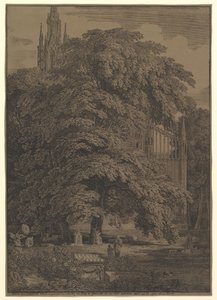 Gothic Church Hidden by a Tree, 1810 by Karl Friedrich Schinkel