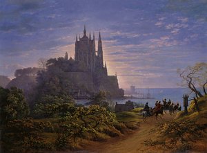 Gothic Church on a Rock by the Sea by Karl Friedrich Schinkel