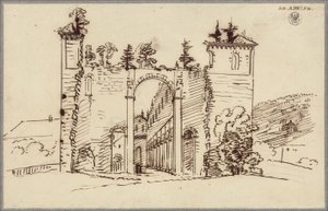 Paulinzella Monastery Ruins. View into the Nave from the East by Karl Friedrich Schinkel