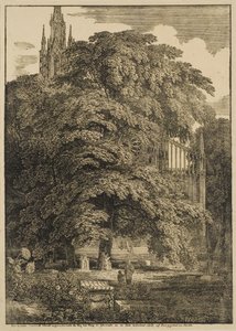 Cemetery Outside a Gothic Cathedral by Karl Friedrich Schinkel