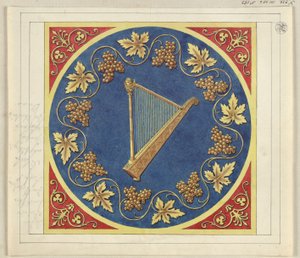 Medallion Design with Golden Harp by Karl Friedrich Schinkel