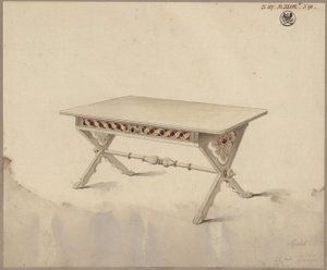 Potsdam. Babelsberg Palace (?). Design for a slanted table by Karl Friedrich Schinkel