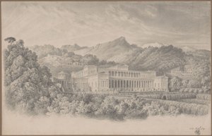 Reconstruction of Villa Tusca after Pliny. Perspective View by Karl Friedrich Schinkel