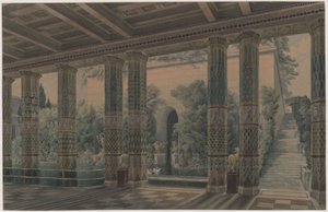 Orianda Castle in Crimea. Antique Design. Reception Hall, Imperial Garden by Karl Friedrich Schinkel