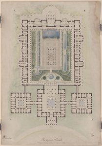 Orianda Castle in Crimea. Antique Design. Floor Plan by Karl Friedrich Schinkel