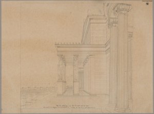 Orianda Castle in Crimea. Antique Design. Castle Terrace with Portico Facing the Sea by Karl Friedrich Schinkel
