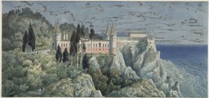Orianda Castle in Crimea. Muscovite Design. View by Karl Friedrich Schinkel
