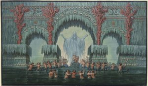 Undine. Opera by E. T. A. Hoffmann. Design of the 10th Decoration. Kühleborn