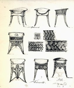 Designs for tabourets by Karl Haller von Hallerstein