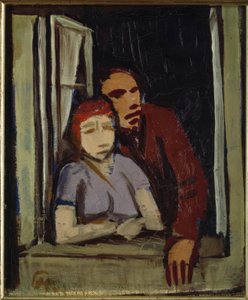 Woman and Man in the Window by Karl Hofer