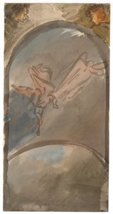 Composition with Two Trumpeting Angels over the Globe