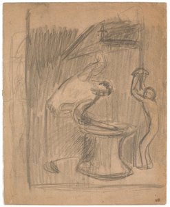 Composition Sketch: A Journeyman at the Anvil and a Boy at the Bellows