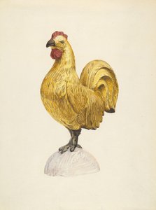 Gilded Wooden Rooster