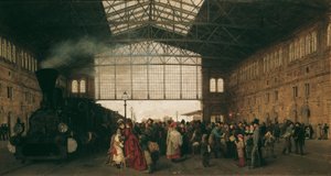 Arrival of a Train at the Northwest Station in Vienna