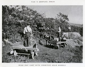 Irish Hay Cart with Primitive Solid Wheels by Karl Karlovich Piratsky