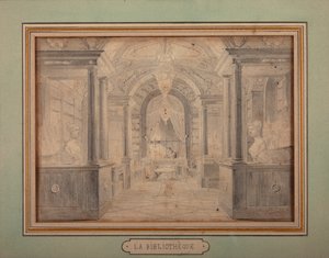Napoleon at Work in the Library of the Chateau de Malmaison, c.1806
