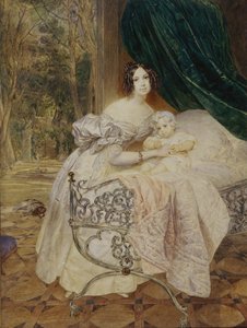 Portrait of Maria Buteneva with Daughter Maria, 1835