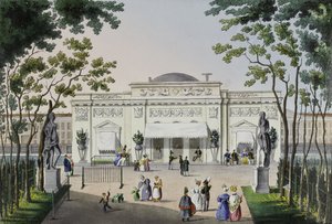 Café at the Summer Garden in St. Petersburg, First Half of the 19th Century