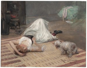 Model Having a Cigarette