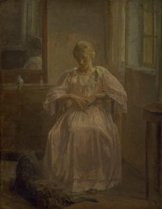 A Young Girl, Sophie Lofthus, with a Dog