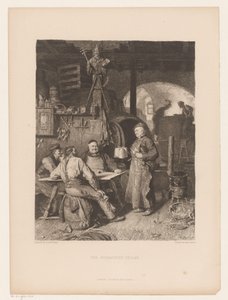Men Around a Table in a Cellar by Karl Vaditz