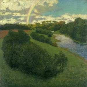 Landscape with a Rainbow in Alster
