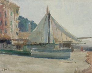 Boat with Sail by Karpo Tchirakhoff