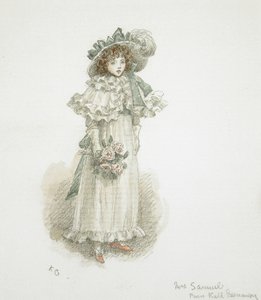 Study of a Fully Dressed Little Girl by Kate Greenaway