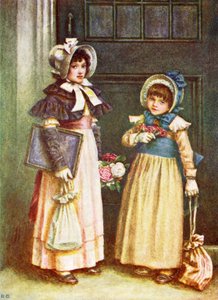 Two Girls Going to School